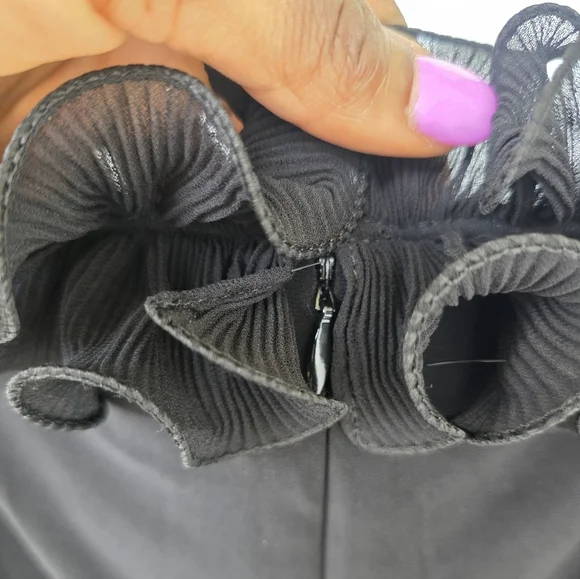 Adrianna Papell Women Jumpsuit Sz 2 Black Chiffon Ruffle Wide Leg NWT Cocktail - Picture 11 of 11